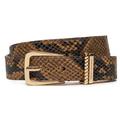 Dámský pásek Tommy Hilfiger Luxe Python AW0AW16610 Hnědá