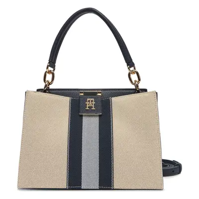 Kabelka Tommy Hilfiger Th Her Mini Tote Canvas Stripe AW0AW17435 Tmavomodrá