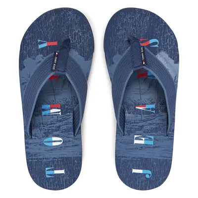 Žabky Tommy Jeans Tjm Elevated Beach Sandal EM0EM01561 Modrá