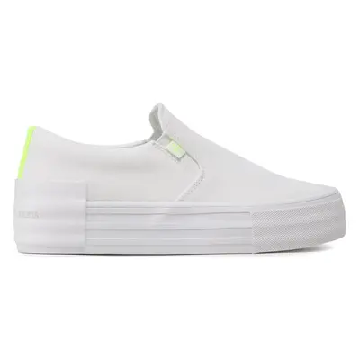 Tenisky Calvin Klein Jeans Vulc Flatf Bold Slipon Fluo Cont YW0YW00905 Bílá