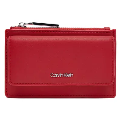 Velká dámská peněženka Calvin Klein Ck Must Zip Flap Cardholder K60K612941 Červená