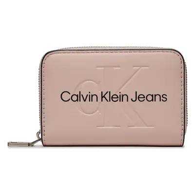 Velká dámská peněženka Calvin Klein Jeans Sculpted Med Zip Around Mono K60K607229 Růžová