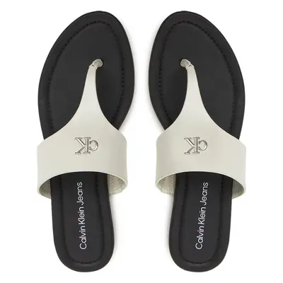 Žabky Calvin Klein Jeans Flat Sandal Toepost Mg YW0YW01691 Bílá