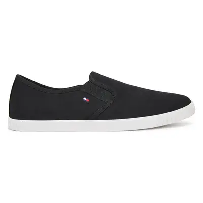 Tenisky Tommy Hilfiger Canvas Slip-On Sneaker FW0FW08640 Černá