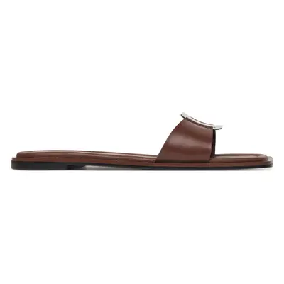 Nazouváky Calvin Klein Flat Slide W/Ck Hw Big - Lth HW0HW02482 Hnědá