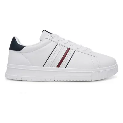 Sneakersy Tommy Hilfiger Modern Cupsole Stripes Lth FM0FM05406 Bílá