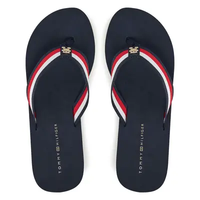 Žabky Tommy Hilfiger Th Corporate Wedge Beach Sandal FW0FW08520 Tmavomodrá