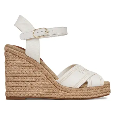 Espadrilky Tommy Hilfiger Tommy Hilfiger Espad High Wedge FW0FW08668 Écru