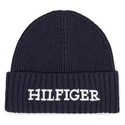 Čepice Tommy Hilfiger Monotype Beanie AM0AM11737 Tmavomodrá