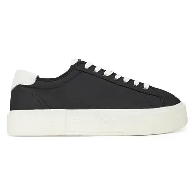 Sneakersy Tommy Jeans Tjw Flatform Canvas Sneaker EN0EN02792 Černá