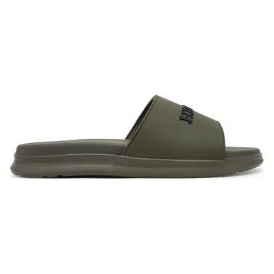 Nazouváky Tommy Hilfiger Dual Density Hilfiger Pool Slide FM0FM05430 Khaki