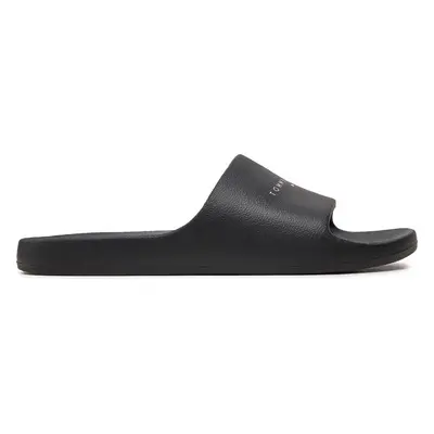 Nazouváky Tommy Jeans Tjw Printed Pu Pool Slide EN0EN02693 Černá