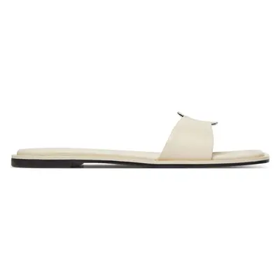 Nazouváky Calvin Klein Flat Slide W/Ck Hw Big - Lth HW0HW02482 Écru