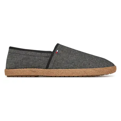 Espadrilky Tommy Hilfiger Hilfiger Chambray Espadrille FM0FM05391 Černá