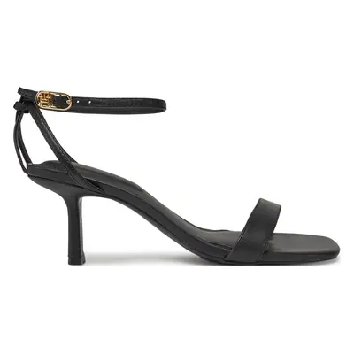 Sandály Tommy Hilfiger Leather Knots Kitten Sandal FW0FW08424 Černá