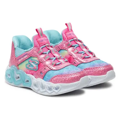 Sneakersy Skechers Infinite Heart Lights 303755N/PKMT Stříbrná