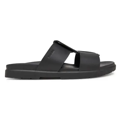 Nazouváky Calvin Klein Lug Sandal Double T Lth HM0HM01734 Černá