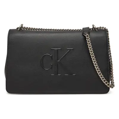 Kabelka Calvin Klein Jeans Sculpted Ew Flap Conv Chain LV04K3035G Černá