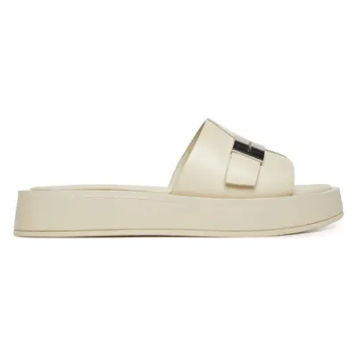 Nazouváky Calvin Klein Flatform Slide W/Ck Hw - Lth HW0HW02368 Écru