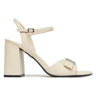 Sandály Calvin Klein Heel Sandal 85 W/Ck Hw - Lth HW0HW02485 Écru