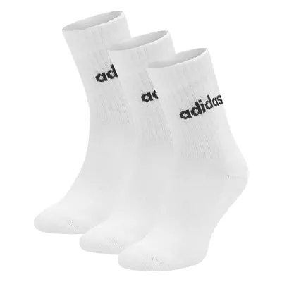 Sada 3 párů dámských vysokých ponožek adidas HT3455 3-PACK Bílá