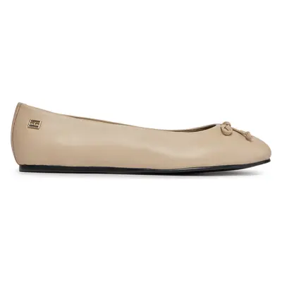 Baleríny Tommy Hilfiger Essential Leather Ballerina FW0FW07768 Béžová