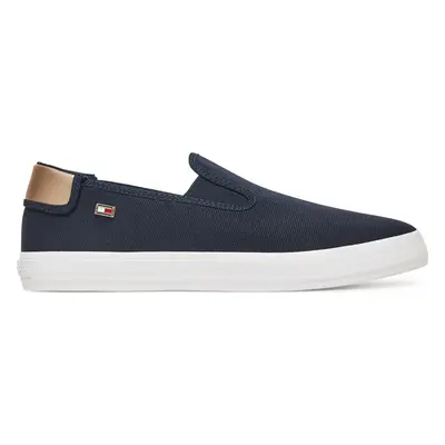 Tenisky Tommy Hilfiger Vulc Canvas Slip-On Sneaker FW0FW08645 Tmavomodrá