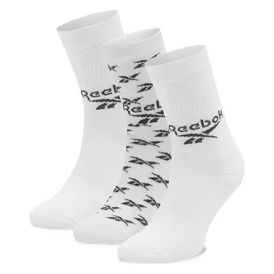 Sada 3 párů vysokých ponožek unisex Reebok Cl Fo Crew Sock 3P GG6682 Bílá