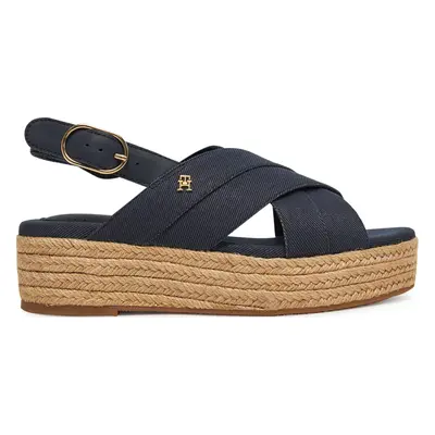 Espadrilky Tommy Hilfiger Denim Espadrille Platform Sandal FW0FW08669 Tmavomodrá