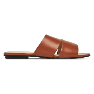 Nazouváky Calvin Klein Flat Slide - Lth 2 Straps HW0HW02365 Hnědá