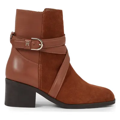 Polokozačky Tommy Hilfiger Elevated Essential Midheel Boot FW0FW07515 Hnědá