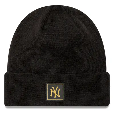 Čepice New Era New York Yankees Metallic Badge Black Cuff Knit Beanie 60424815 Černá