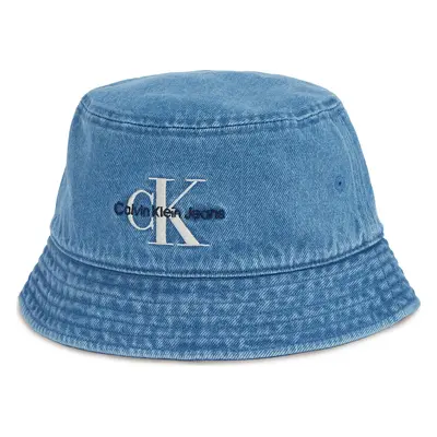 Klobouk Calvin Klein Mono Logo Denim Bucket Hat LV04G5021G Modrá