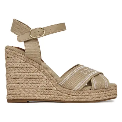 Espadrilky Tommy Hilfiger Tommy Hilfiger Espad High Wedge FW0FW08668 Béžová