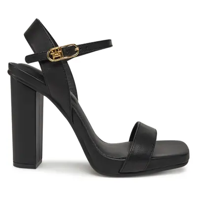 Sandály Tommy Hilfiger High Heel Leather Sandal FW0FW08534 Černá