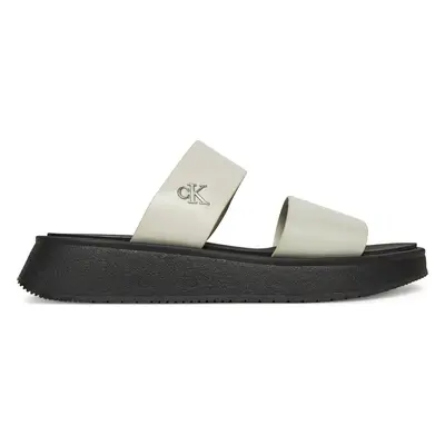 Nazouváky Calvin Klein Jeans Sandal Slide Double Strap YW0YW01694 Bílá