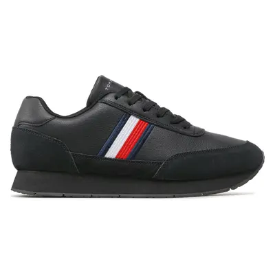 Sneakersy Tommy Hilfiger Core Eva Runner Corporate Lea FM0FM04397 Černá