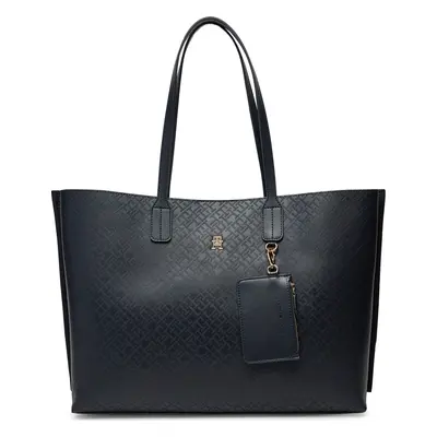 Kabelka Tommy Hilfiger Th Distinct Tote Mono AW0AW17195 Tmavomodrá