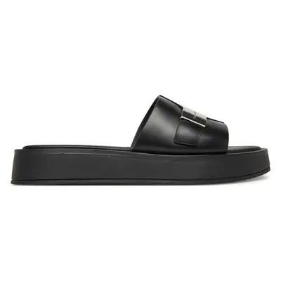 Nazouváky Calvin Klein Flatform Slide W/Ck Hw - Lth HW0HW02368 Černá