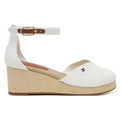 Polobotky Tommy Hilfiger Flag Closed Toe Mid Wedge Espad FW0FW08657 Bílá