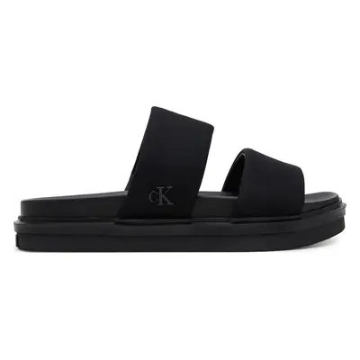 Nazouváky Calvin Klein Jeans Flat Molded Dbl Bar Sandal Cv YM0YM01222 Černá