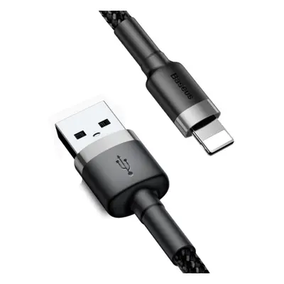 Nabíjecí kabel USB/Lightning 2.4A 0.5m Grey-Black - Baseus Cafule