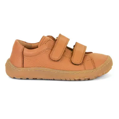 FRODDO TENISKY LEATHER D-VELCRO II Cognac Dětské barefoot tenisky