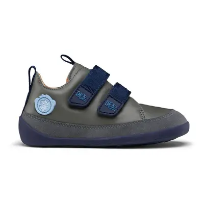 Affenzahn SNEAKER LEATHER BUDDY BEAR Grey Blue Dětské barefoot tenisky