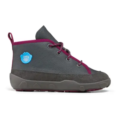 Affenzahn EASY WARM MIDBOOT BIRD Grey Berry Dětské zimní zateplené barefoot boty