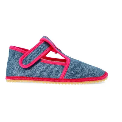 BEDA PAPUČE BF 060010/W/02 SLIM Denim Pink | Dětské barefoot přezůvky