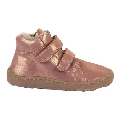 Froddo zimní barefoot boty Furry pink/gold