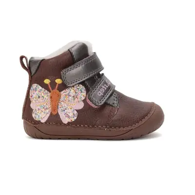 D.D.STEP W070-42522A ZIMNÍ KOTNÍKOVÉ BOTY Chocolate | Dětské zimní zateplené barefoot boty