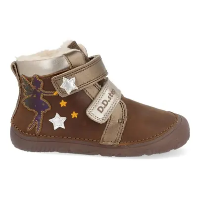 D.D.STEP W073-42766A ZIMNÍ KOTNÍKOVÉ BOTY Chocolate | Dětské zimní zateplené barefoot boty