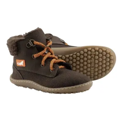 LEGUANITO NICEBARE Brown Dětské zateplené barefoot boty